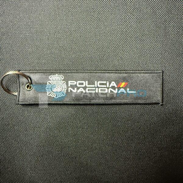LLAVERO TEJIDO "POLICÍA NACIONAL" COLOR NEGRO