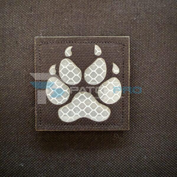 PARCHE LASERCUT "HUELLA CANINA K-9" REFLECTIVA - COLOR NEGRO