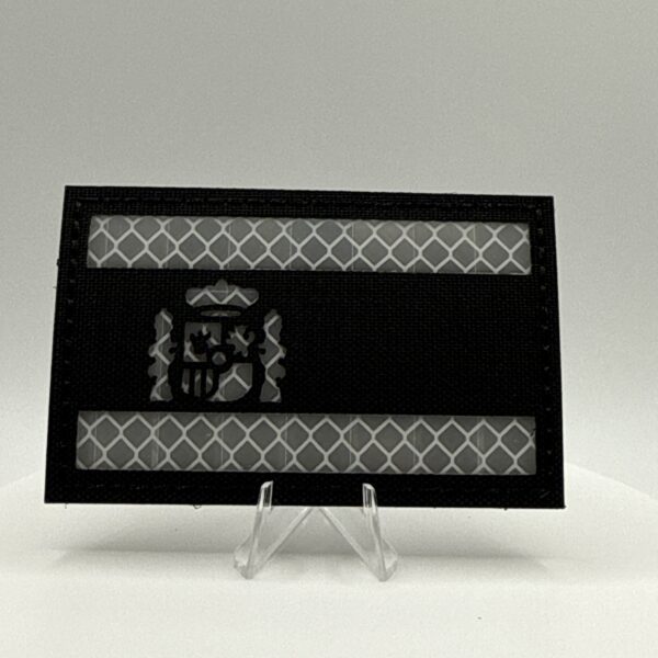 PARCHE LASERCUT "BANDERA ESPAÑA REFLECTIVA" - COLOR NEGRO