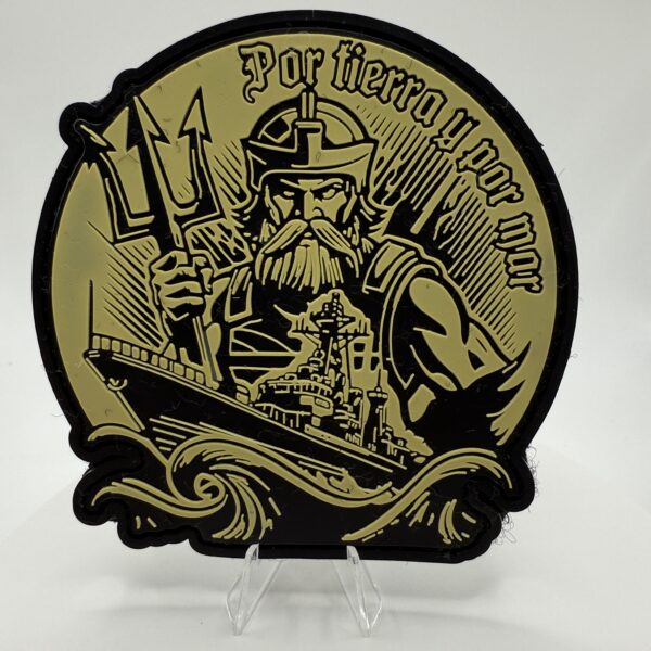 PARCHE PVC - INFANTERÍA DE MARINA "POR TIERRA Y POR MAR" (COLOR ARENA)