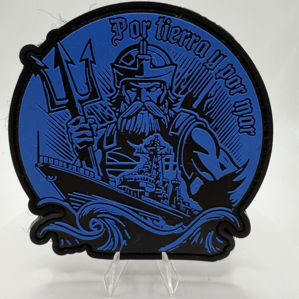 PARCHE PVC - INFANTERÍA DE MARINA "POR TIERRA Y POR MAR" (COLOR AZUL)