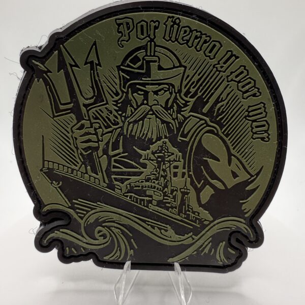 PARCHE PVC- INFANTERÍA DE MARINA "POR TIERRA Y POR MAR" (VERDE)