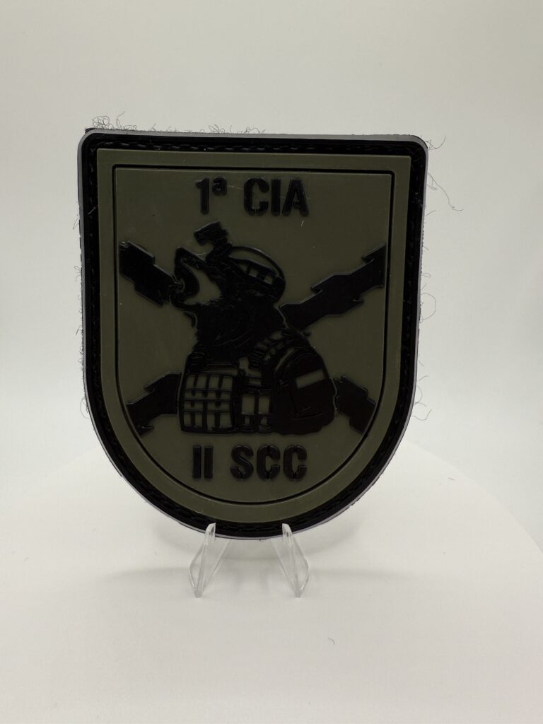 PARCHE PVC «INFANTERÍA LIGERA 1ª CIA» – PROPTER FRATER MEOS (COLOR VERDE)